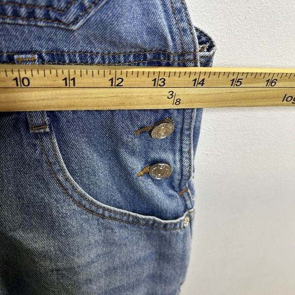 Lana Roux 90s Denim Twill Romper Short Overalls, Small - Picture 5 of 10